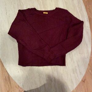 Daisy Burgundy Cable Knit Sweater